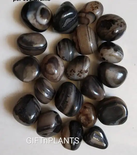 Tumbled Onyx Stones Black Colour for Aquarium, Reiki Crystals, Plants & Flower Vases