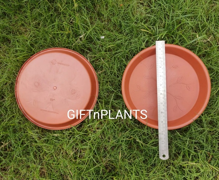 Plastic Pots' Tray Terracota Colour, Diameter- 10 inch