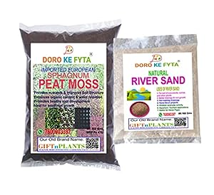 DORO KE FYTA Sphagnum Peat Moss (Wt-900 GMS) for Seed Germination Media of Plants with Free River Sand (900 GMS)