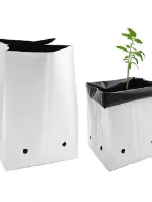 White Poly Grow Bags, UV Treated, Size – 16 x 16 x 30 cms, (Pack of 4)